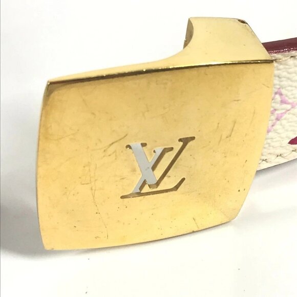 LOUIS VUITTON M9682W MonogramMulticolore Ceinture LV Cut Accessories belt Blanc - Picture 10 of 13